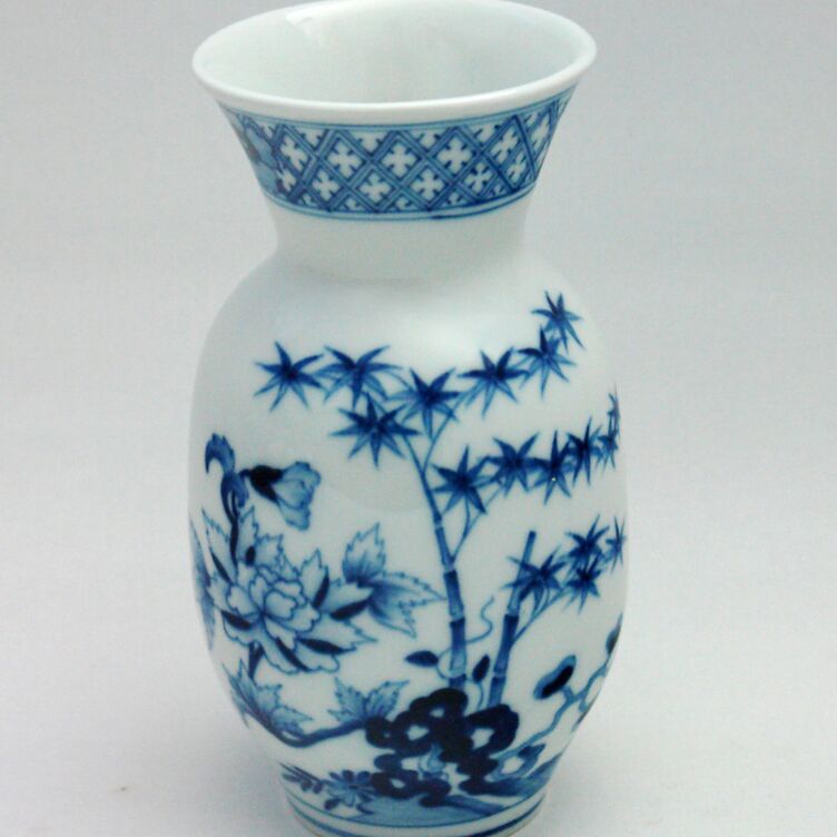 Meissen Vase Blaumalerei Fels- und Blumenmalerei, 1.Wahl, selten