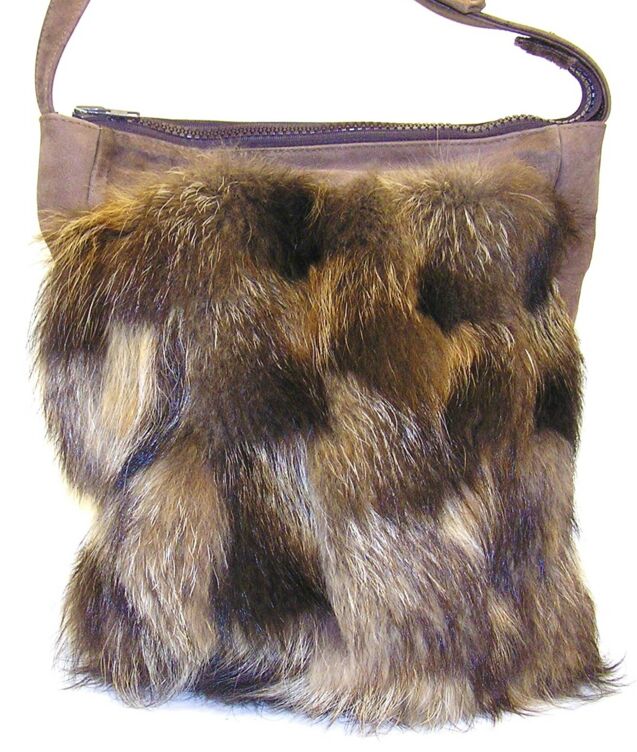 Rustikaler Echtleder- Fellbeutel  in antiker Optik in Sachsen gefertigt