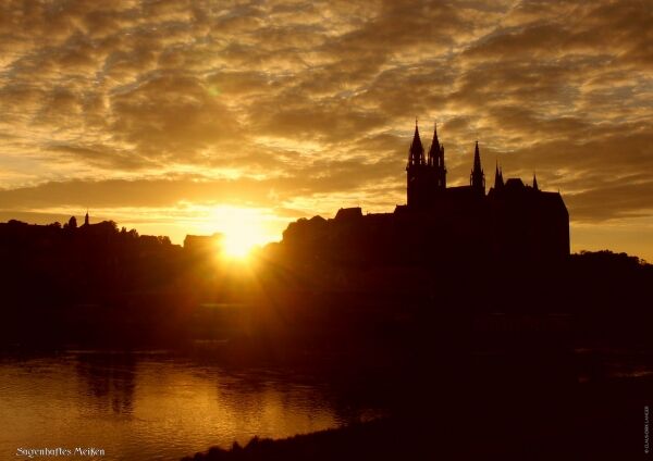 Poster Abends an der Elbe