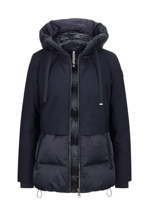 Blaue Steppjacke mit Kapuze von MILESTONE Gr.36