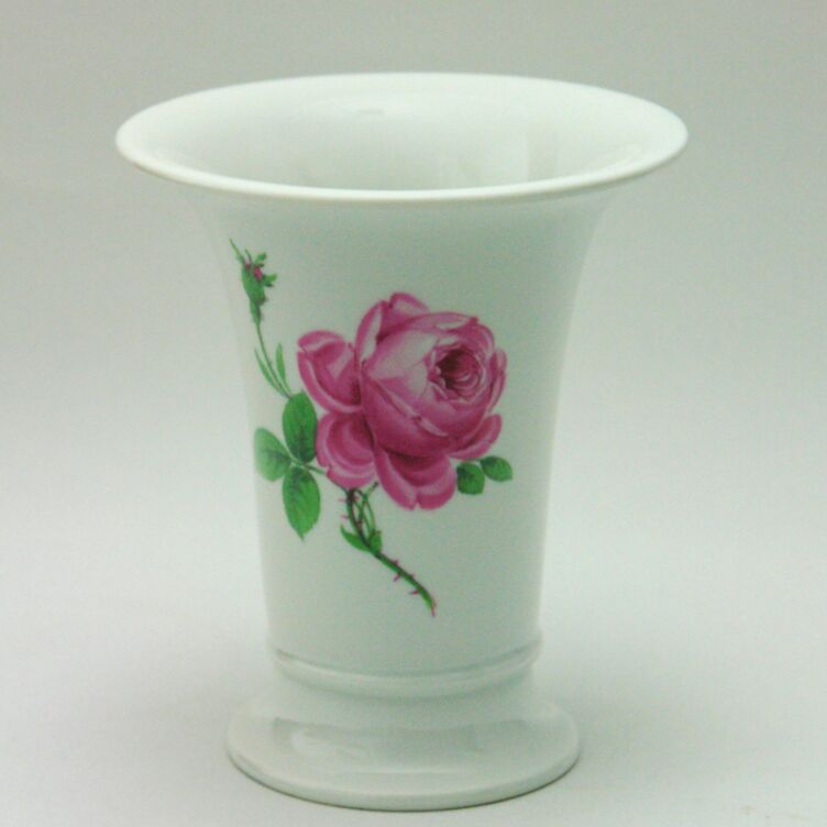 Meissen Vase Trichter Rose ohne Gold