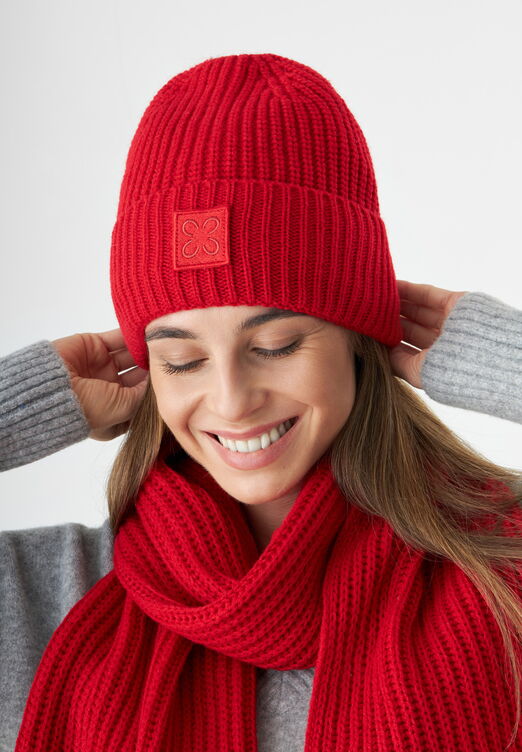 Rote Mütze mit Fleece-Futter von Codello