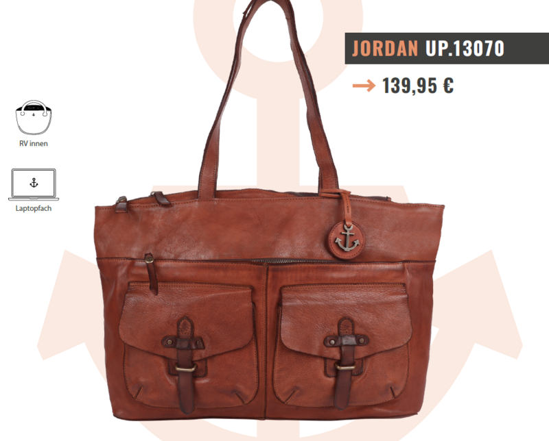 Cognac- brauner Ledershopper UP 13070 Harbour