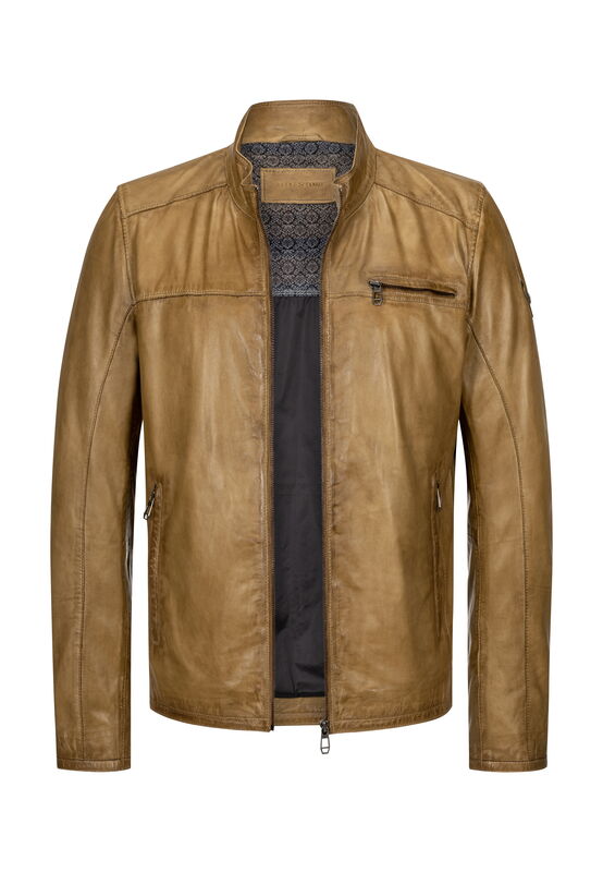 Leichte Braune Lammnappa Lederjacke MS-Marco Milestone Gr.54