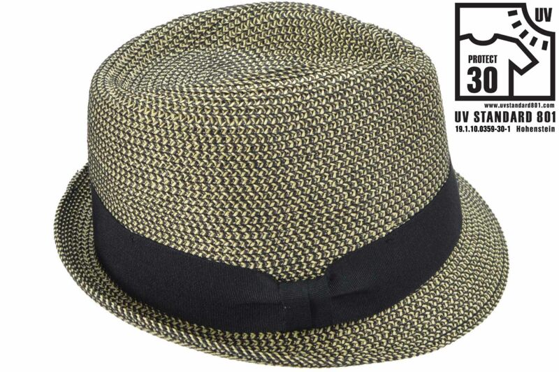 SEEBERGER Damen Papierstroh Trilby mit Ripsband Umlage 54892
