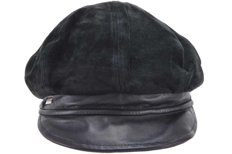 SEEBERGER Damen Cap Velourleder Ballonmütze 18827-0 schwarz