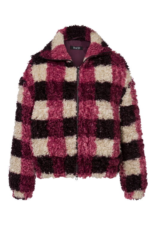 Plüch-Jacke im Karodesign von Tuzzi Gr. 36
